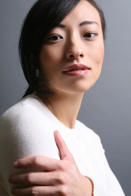 Asian female model portrait with makeup by Nika Vaughan